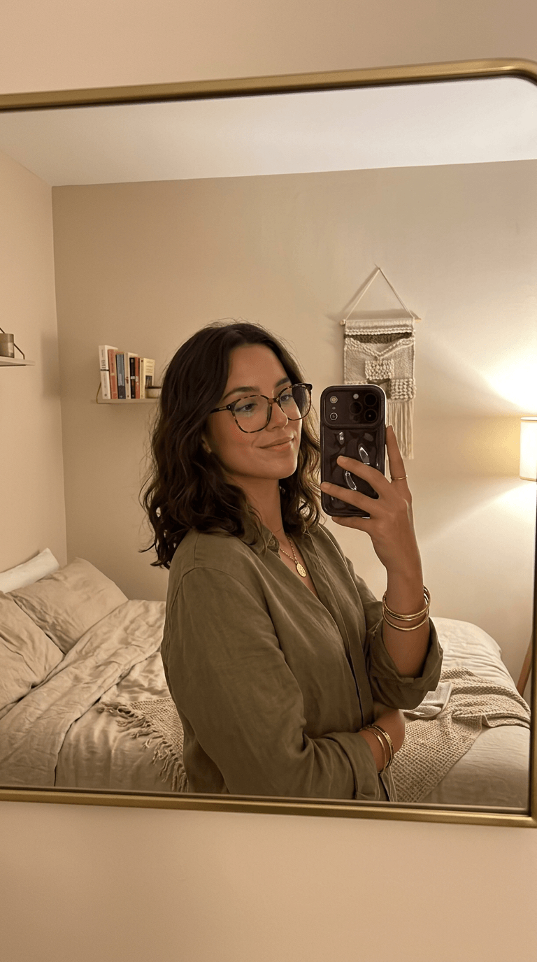 Sofie wearing Emma Women's Eyeglasses